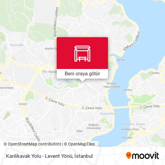 Kanlikavak Yolu - Levent Yönü harita