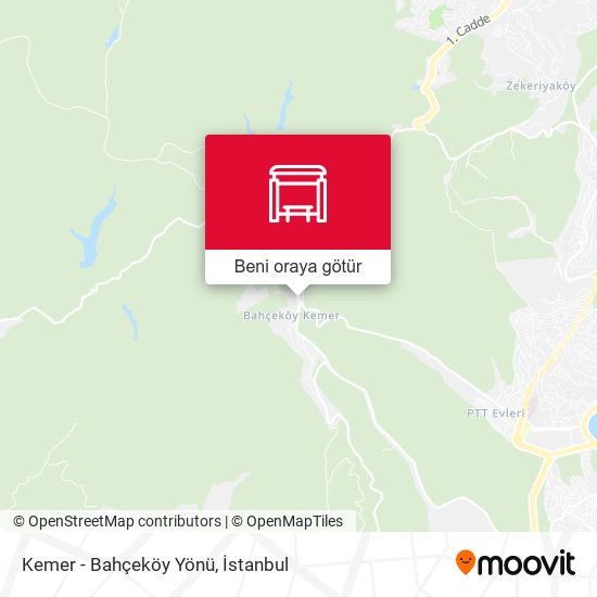 Kemer - Bahçeköy Yönü harita