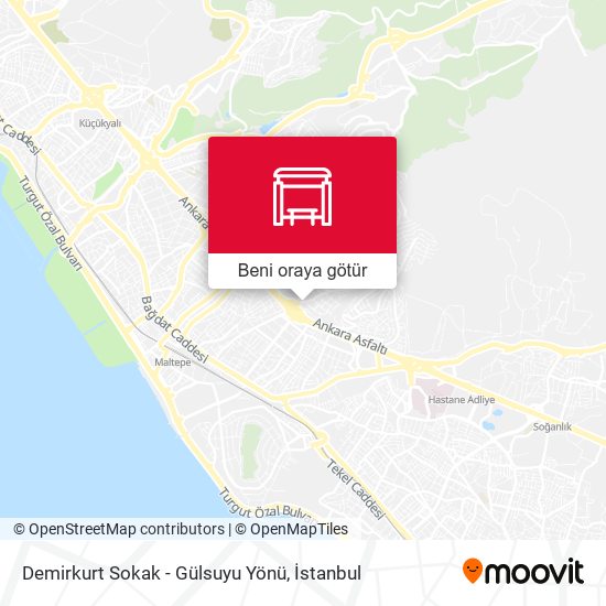 Demirkurt Sokak - Gülsuyu Yönü harita