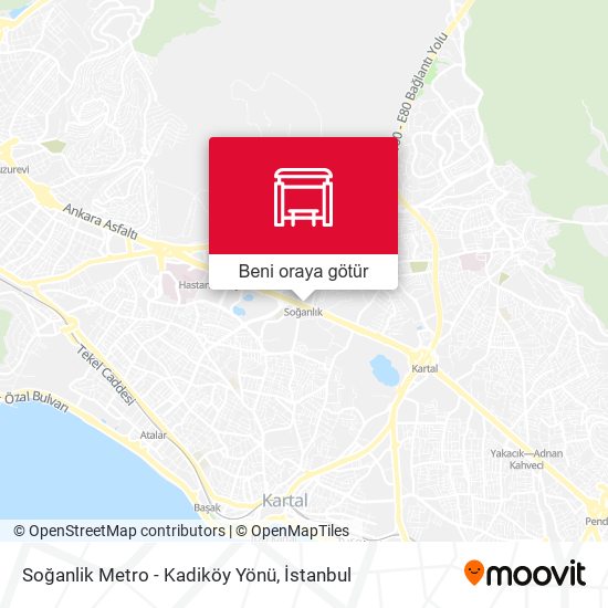 Soğanlik Metro - Kadiköy Yönü harita