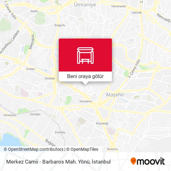 Merkez Camii - Barbaros Mah. Yönü harita