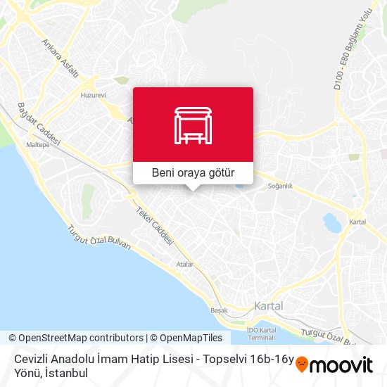 Cevizli Anadolu İmam Hatip Lisesi - Topselvi  16b-16y Yönü harita