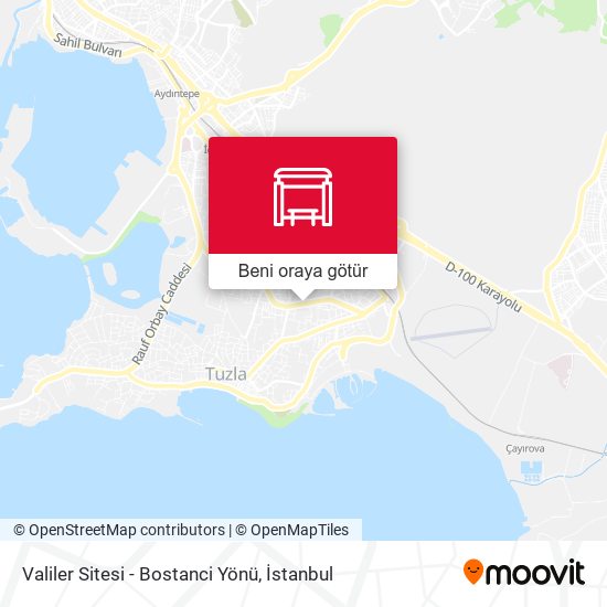 Valiler Sitesi - Bostanci Yönü harita