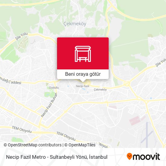 Necip Fazil Metro - Sultanbeyli Yönü harita