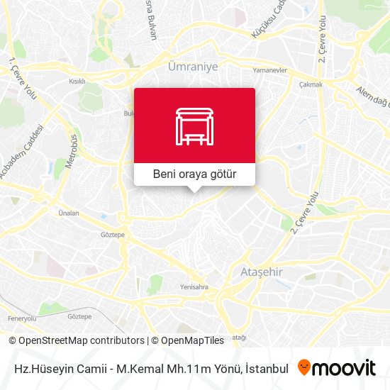 Hz.Hüseyin Camii - M.Kemal Mh.11m Yönü harita