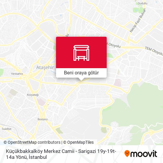 Küçükbakkalköy Merkez Camii - Sarigazi 19y-19t-14a Yönü harita
