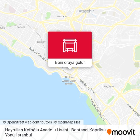 Hayrullah Kefoğlu Anadolu Lisesi - Bostanci Köprüsü Yönü harita