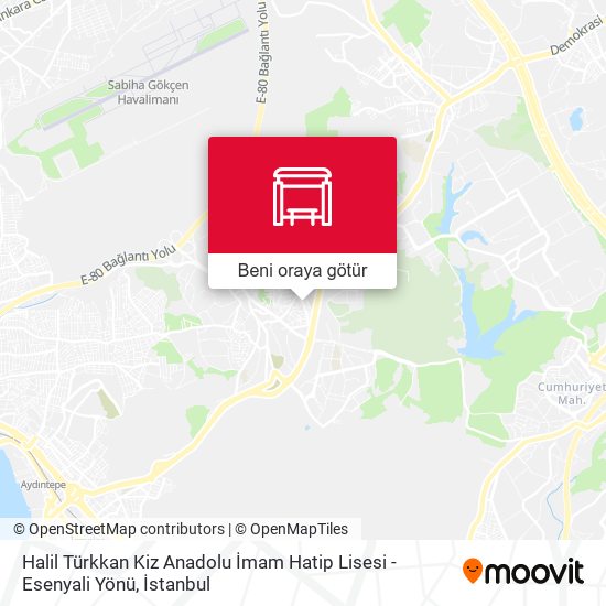 Halil Türkkan Kiz Anadolu İmam Hatip Lisesi - Esenyali Yönü harita