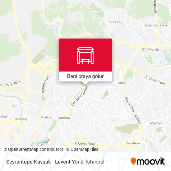 Seyrantepe Kavşak - Levent Yönü harita