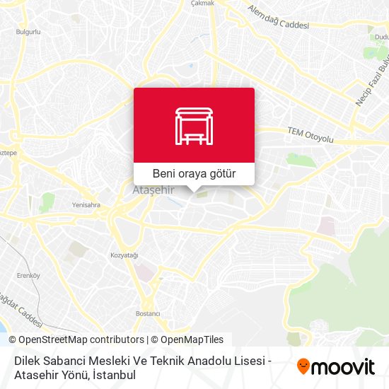 Dilek Sabanci Mesleki Ve Teknik Anadolu Lisesi - Atasehir Yönü harita