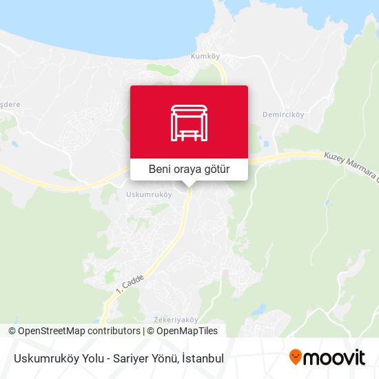 Uskumruköy Yolu - Sariyer Yönü harita