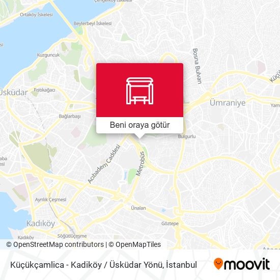 Küçükçamlica - Kadiköy / Üsküdar Yönü harita