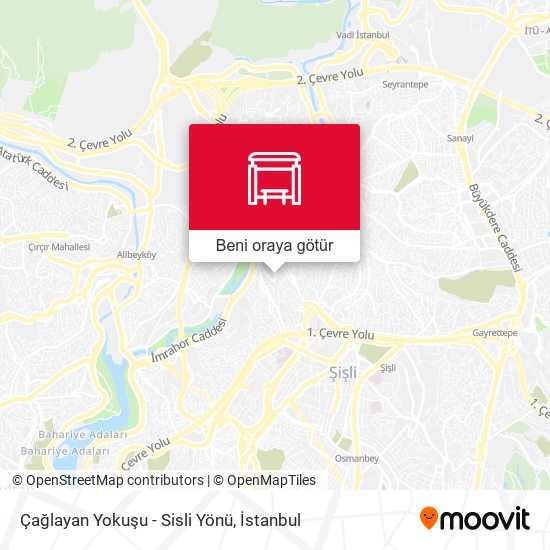 Çağlayan Yokuşu - Sisli Yönü harita