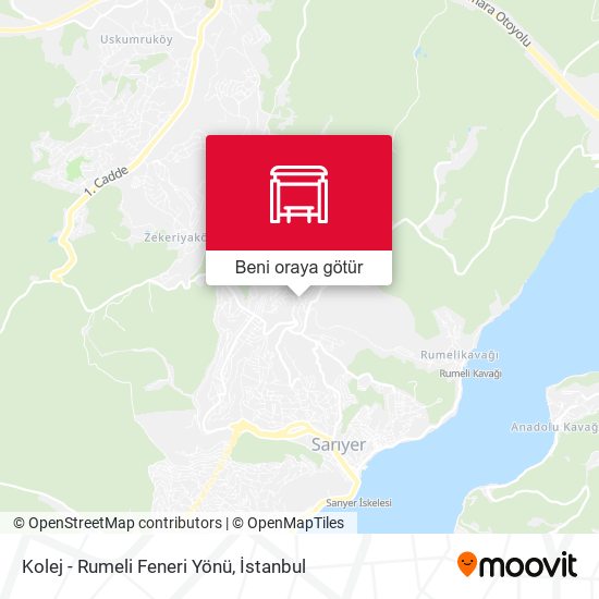 Kolej - Rumeli Feneri Yönü harita
