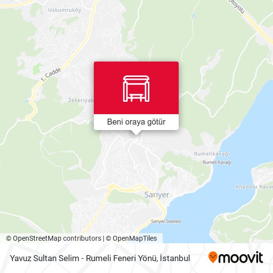 Yavuz Sultan Selim - Rumeli Feneri Yönü harita