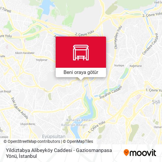 Yildiztabya Alibeyköy Caddesi - Gaziosmanpasa Yönü harita
