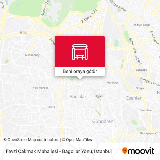 Fevzi Çakmak Mahallesi - Bagcilar Yönü harita