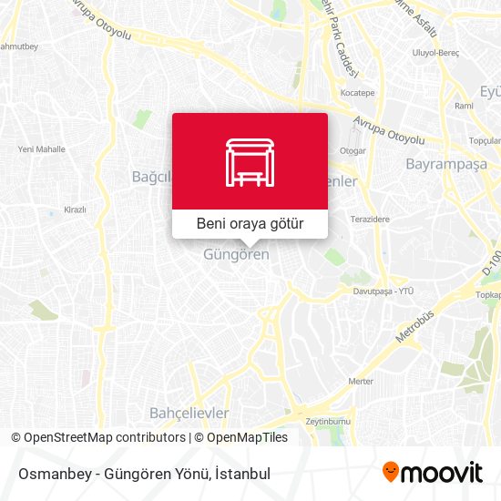 Osmanbey - Güngören Yönü harita