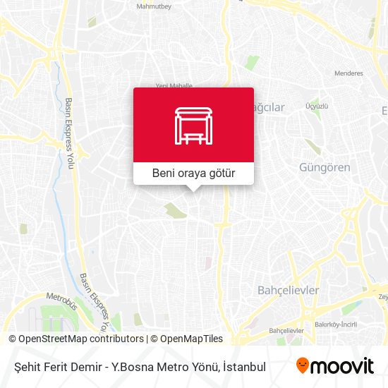 Şehit Ferit Demir - Y.Bosna Metro Yönü harita