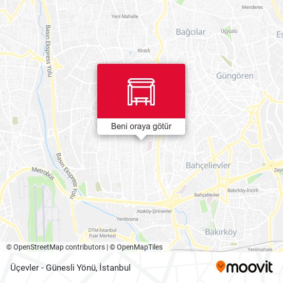 Üçevler - Günesli Yönü harita