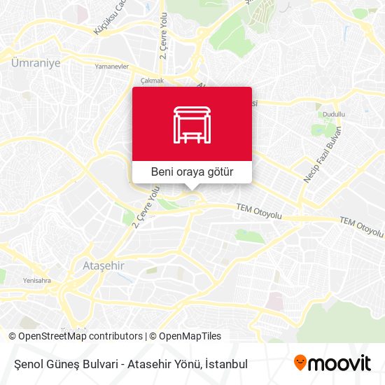 Şenol Güneş Bulvari - Atasehir Yönü harita