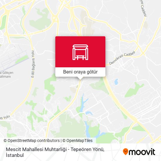 Mescit Mahallesi Muhtarliği - Tepeören Yönü harita