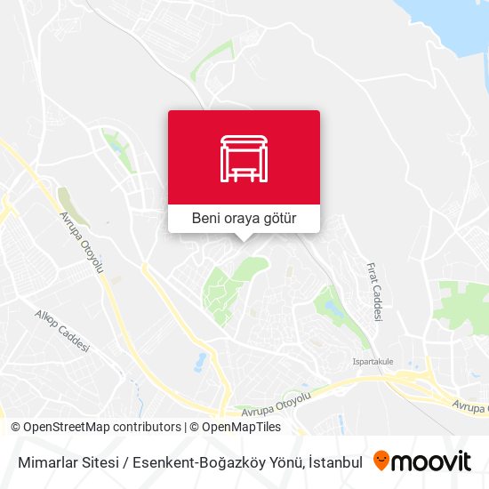 Mimarlar Sitesi / Esenkent-Boğazköy Yönü harita