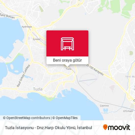 Tuzla İstasyonu - Dnz.Harp Okulu Yönü harita