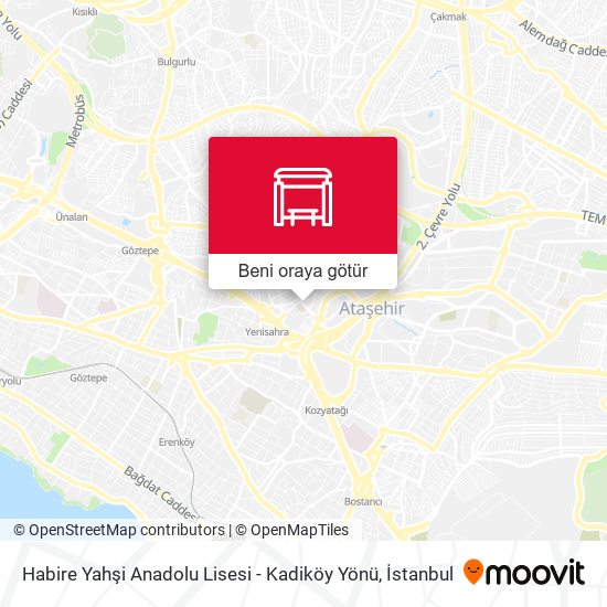 Habire Yahşi Anadolu Lisesi - Kadiköy Yönü harita
