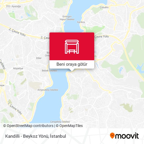 Kandilli - Beykoz Yönü harita