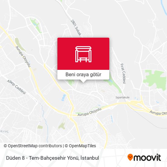 Düden 8 - Tem-Bahçesehir Yönü harita