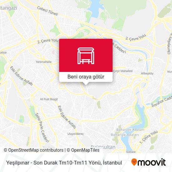 Yeşilpınar - Son Durak Tm10-Tm11 Yönü harita