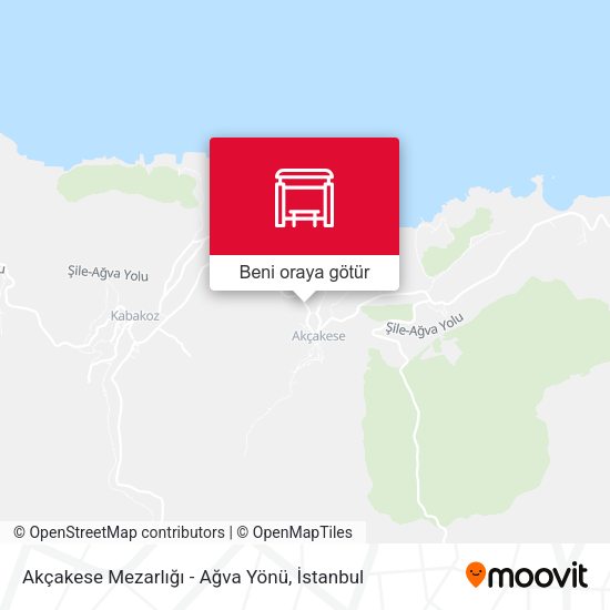 Akçakese Mezarlığı - Ağva Yönü harita