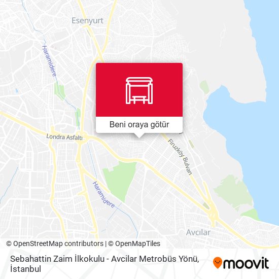 Sebahattin Zaim İlkokulu - Avcilar Metrobüs Yönü harita