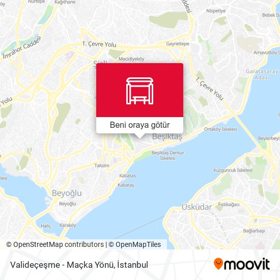 Valideçeşme - Maçka Yönü harita