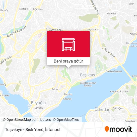 Teşvikiye - Sisli Yönü harita