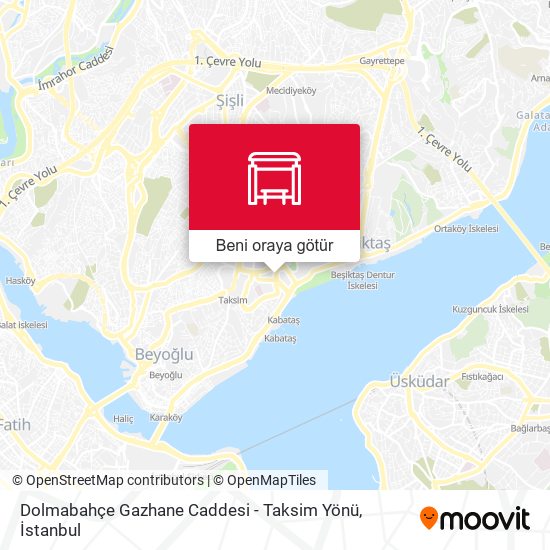 Dolmabahçe Gazhane Caddesi - Taksim Yönü harita