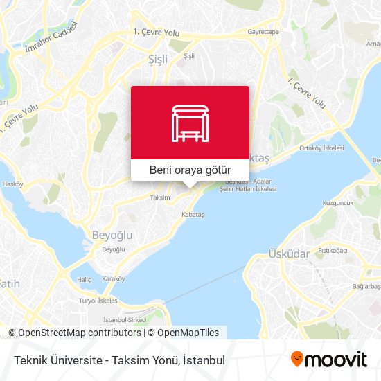 Teknik Üniversite - Taksim Yönü harita