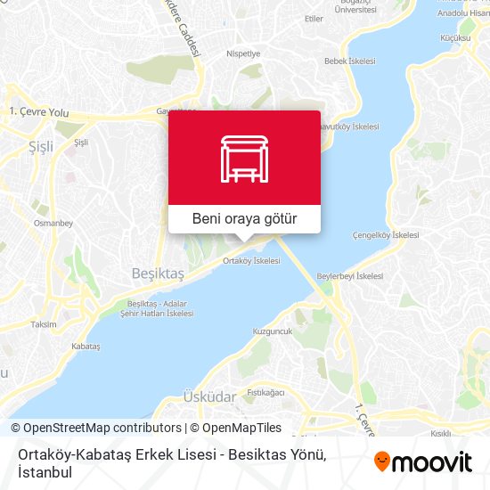 Ortaköy-Kabataş Erkek Lisesi - Besiktas Yönü harita