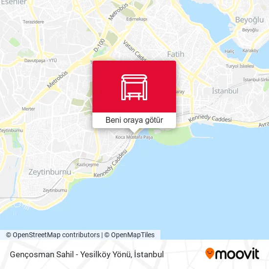 Gençosman Sahil - Yesilköy Yönü harita
