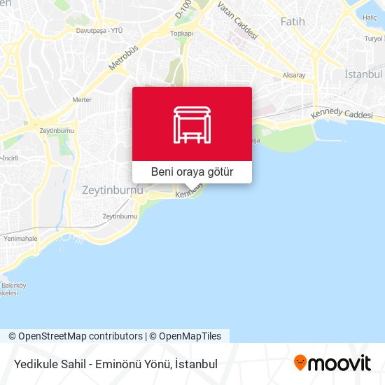 Yedikule Sahil - Eminönü Yönü harita