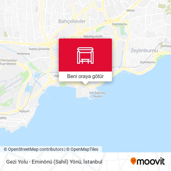 Gezi Yolu - Eminönü (Sahil) Yönü harita