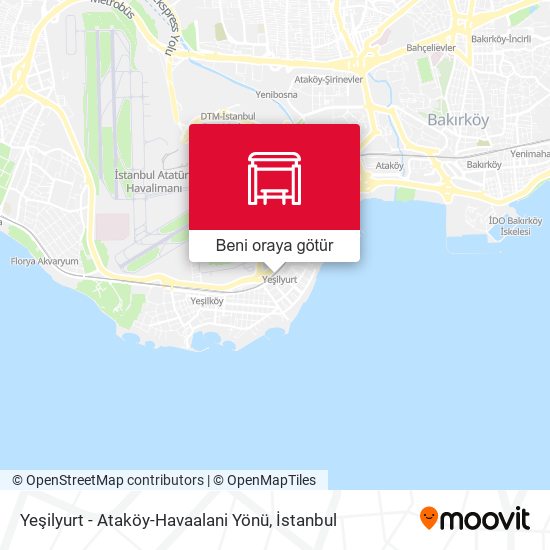 Yeşilyurt - Ataköy-Havaalani Yönü harita