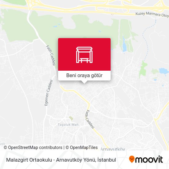 Malazgirt Ortaokulu - Arnavutköy Yönü harita