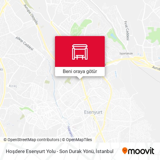 Hoşdere Esenyurt Yolu - Son Durak Yönü harita