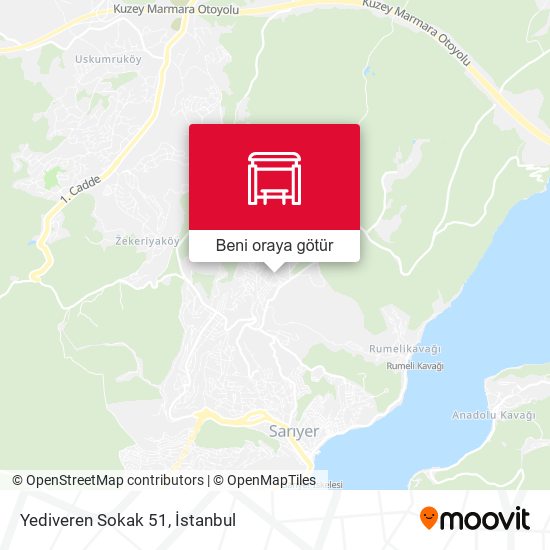 Yediveren Sokak 51 harita