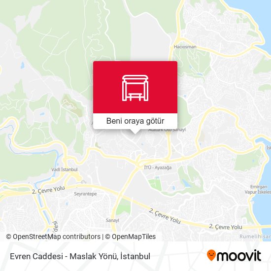 Evren Caddesi - Maslak Yönü harita