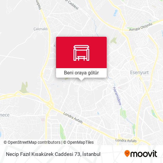Necip Fazıl Kısakürek Caddesi 73 harita