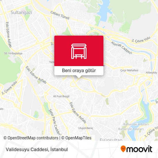 Validesuyu Caddesi harita