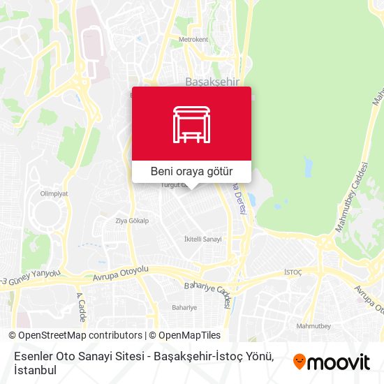 Esenler Oto Sanayi Sitesi - Başakşehir-İstoç Yönü harita